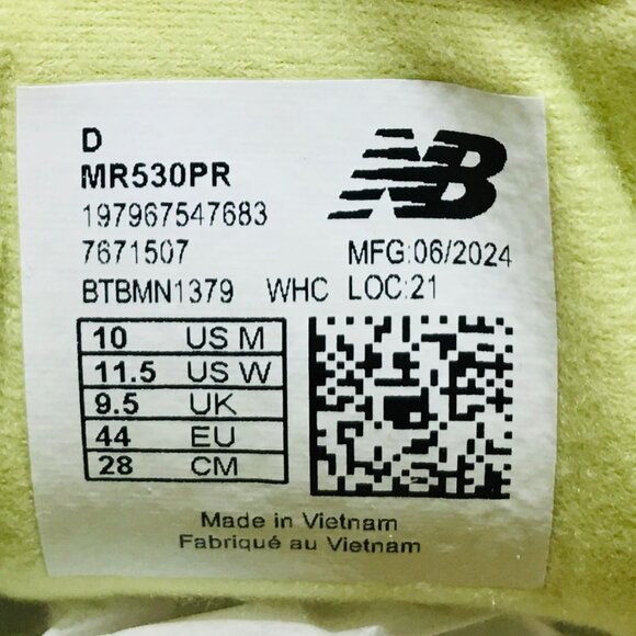 New Balance 530 Salehe Bembury MR530PR Yellow Green Men’s Sneaker 10 D - Medium main image 10